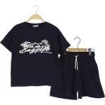 Crassi Kız Çocuk Şortlu Takım Baskılı - Lacivert - 10 Yaş