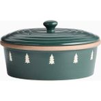 Crate & Barrel Green Trees Stoneware Pancake Warmer Seramik Tencere - Yeşil