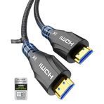 Cratree HDMI Kablosu 15FT Uzun - 8K Ultra Yüksek Hızlı HDMI Kablosu, 48Gbps Örgülü HDMI Kablosu, 8K 60hz, 4K 120hz, eARC, HDCP 2.2 ve 2.3 - HDTV/PS5/Xbox için uyumlu