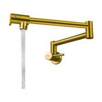 Crauf Acrobat 4010 İpeksi Altın Duvar Tipi Katlanabilir Mutfak Bataryası Oynar Başlıklı Mafsalı Tencere Doldurucu Mutfak Musluğu (Pot Filler)