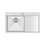 CRAUF Crauf 86 Cm X 51 Cm Via Lattea El Yapımı Sağ Damlalıklı 304 Paslanmaz Çelik Eviye Gümüş