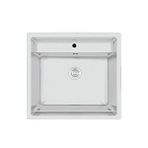 CRAUF Crauf Poli 6301 Pvd Inox Tek Gözlü 51x58 Cm Paslanmaz Çelik Mutfak Eviyesi Gümüş