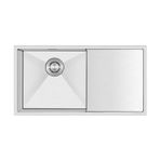 Crauf El Yapımı Damlalıklı 304 Paslanmaz Çelik Eviye (İnox, 86 cm x 45 cm)