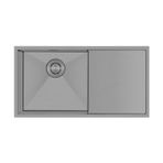 Crauf El Yapımı Damlalıklı 304 Paslanmaz Çelik Eviye (Nano Mat Gri, 86 cm x 45 cm)