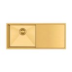 Crauf El Yapımı Damlalıklı 304 Paslanmaz Çelik Eviye (PVD Altın, 100 cm x 45 cm)