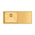 Crauf El Yapımı Damlalıklı 304 Paslanmaz Çelik Eviye (PVD Altın, 80 cm x 45 cm)