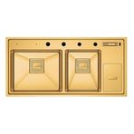 Crauf Lusso 1065 El Yapımı Çift Gözlü Paslanmaz Çelik Eviye (PVD Altın)