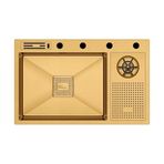Crauf Lusso 1070 El Yapımı 304 Paslanmaz Çelik Eviye (PVD Altın)