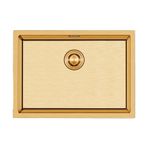 Crauf Stella El Yapımı Tek Gözlü 304 Paslanmaz Çelik Eviye (PVD Altın, 49 cm x 44 cm)