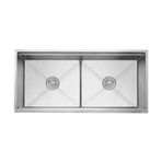 Crauf Vertice 304 Paslanmaz Çelik Çift Gözlü Mutfak Eviyesi (İnox, 48 cm x 98 cm)