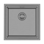 Crauf Vertice 304 Paslanmaz Çelik Tek Gözlü Mutfak Eviyesi (Nano Mat Gri, 48 cm x 48 cm)