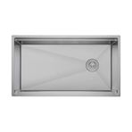 Crauf Vertice 304 Paslanmaz Çelik Tek Gözlü Mutfak Eviyesi (Nano Mat Gri, 48 cm x 75 cm)