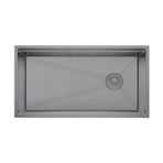 Crauf Vertice 304 Paslanmaz Çelik Tek Gözlü Mutfak Eviyesi (Nano Mat Gri, 48 cm x 80 cm)
