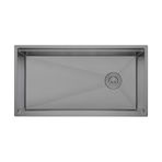 Crauf Vertice 304 Paslanmaz Çelik Tek Gözlü Mutfak Eviyesi (Nano Mat Gri, 48 cm x 88 cm)