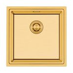 Crauf Vertice 304 Paslanmaz Çelik Tek Gözlü Mutfak Eviyesi (PVD Altın, 48 cm x 48 cm)