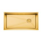 Crauf Vertice 304 Paslanmaz Çelik Tek Gözlü Mutfak Eviyesi (PVD Altın, 48 cm x 80 cm)