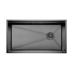 Crauf Vertice 304 Paslanmaz Çelik Tek Gözlü Mutfak Eviyesi (PVD Füme, 48 cm x 75 cm)