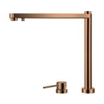 Crauf Vertice 4055 Asansörlü Arıtmalı Köşeli Mutfak Evye Bataryası Pencere Önü Dual Flow Yükselip Alçalabilen 304 Paslanmaz Çelik Royal Bronze Bakır