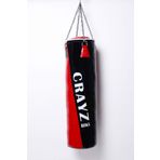 Crayz 120 Cm X 30 Cm Içi Dolu Boks Kum Torbası + Tavan Askı Aparatı (Kırmızı Siyah)