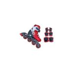 crayz toys Profesyonel Işıklı Silikon Teker Ayarlanabilir 2+2 Unisex Çocuk Yetişkin Pateni Dizlik Hediyeli - Kırmızı - 39 - 42