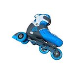 crayz toys Profesyonel Işıklı Silikon Tekerlekli Ayarlanabilir 2+2 Unisex Çocuk Yetişkin Pateni - Mavi - 30 - 33