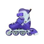 crayz toys Profesyonel Işıklı Silikon Tekerlekli Ayarlanabilir 2+2 Unisex Pateni Çocuk ve Yetişkin İçin - Mor - 31 - 34