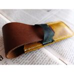 Crazy Hors Hakiki Deri El Emeği Özel Kalemleriniz Için Kalemlik Kalem Kutu 27 cm 6 cm W107 - Kahve - Gold