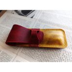 Crazy Hors Hakiki Deri El Emeği Özel Kalemleriniz Için Kalemlik Kalem Kutu 27 cm 6 cm W109 - Kahve - Gold