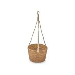 Crazy Shops 2'li Asılabilir El Yapımı ve Doğal Yuvarlak Hasır Saksılık Seti, 2'li Ipli Asılabilir Hasır Yuvarlak Saksı Seti (23CM*18CM-20CM*15CM)