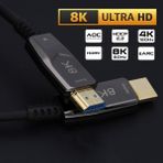 Crazy Shops 8k HDMI Aoc Fiber Kablo - HDMI 2.1 Standart - 48GBPS, 8k 60Hz, 4K 120Hz, 4K 60Hz, Earc, Hdr, D-Hdr, Hdcp2.3, Dolby Vision, Dolby Atmos (15 Metre) - Option-1 - Ahşap