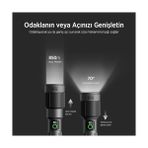 Crazy Shops Bix Flashlight BX5101FL 60W Led, Max. 2300 Lümen Parlaklık ve 850 Metreye Kadar Uzun Menzilli, Şarj Edilebilir, LED Güç Göstergeli ve Çok Modlu Kamp Acil Durum Için Kompakt El Feneri - 0,5