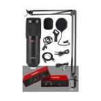 Crazy Shops Lastvoice Glx Paket-3 BM800 Mikrofon + Stüdyo Ses Kartı + Stand + Filtre - 1 GB - Acı Kahverengi - Option-1