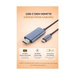 Crazy Shops Usb-C To HDMI Kablo 4K 60Hz | Switch 2 ile Uyumlu, Macbookile Uyumlu, iPad ile Uyumlu ve Telefonlar Için Hd Görüntü ve Power Delivery 100W Şarj Desteği | Type-C - Hdtv Bağlantısı | ZR1160 - Option-1 - Ahşap