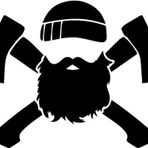 Crazydecals Lumberjack Axe Man Sakal Vinil Çıkartma Çıkartma - 15,24 cm Geniş Mat Siyah Renk