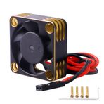 CrazyHobby 540 550 Fırçalı Fırçasız Motor ESC Alüminyum Kasa için 30 mm RC Soğutma Fan Kiti Soğutucu (Siyah ve Altın)