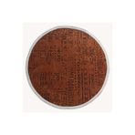 Crea Decolux Vena 8010 Kiremit Daire Özel Kaymaz Tabanlı Pamuk Dokuma Kilim, Kiremit, 120 x 120