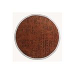 Crea Decolux Vena 8010 Kiremit Daire Özel Kaymaz Tabanlı Pamuk Dokuma Kilim, Kiremit, 80 x 80