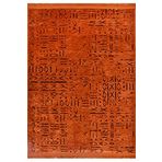 Crea Decolux Vena 8010 Kiremit Özel Kaymaz Tabanlı Pamuk Dokuma Kilim, Kiremit, 100 x 300