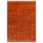 Crea Decolux Vena 8010 Kiremit Özel Kaymaz Tabanlı Pamuk Dokuma Kilim, Kiremit, 80 x 150