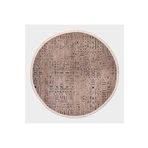 Crea Decolux Vena 8011 Bej Daire Özel Kaymaz Tabanlı Pamuk Dokuma Kilim, Bej, 100 x 100