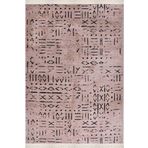 Crea Decolux Vena 8011 Bej Özel Kaymaz Tabanlı Pamuk Dokuma Kilim, Bej, 120 x 180