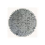 Crea Decolux Vena 8015 Gri Daire Özel Kaymaz Tabanlı Pamuk Dokuma Kilim, Gri, 120 x 120