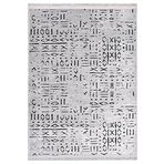 Crea Decolux Vena 8015 Gri Özel Kaymaz Tabanlı Pamuk Dokuma Kilim, Gri, 100 x 200