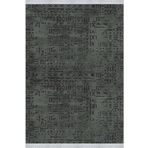 Crea Decolux Vena 8016 Antrasit Özel Kaymaz Tabanlı Pamuk Dokuma Kilim, Antrasit, 160 x 230