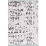 Crea Decolux Vena 8018 Beyaz Özel Kaymaz Tabanlı Pamuk Dokuma Kilim, Beyaz, 80 x 150