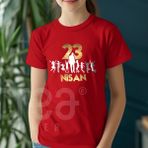 Crea Eymer Wear 23 Nisan Çocuk Bayramı Altın Varak Baskılı Premium Kırmızı Tişört