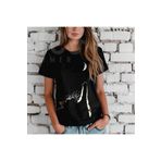 Crea Eymer Wear Kedi - Cat Tasarımlı Desen Baskılı Bisiklet Yaka 100% Pamuklu Tişört Siyah