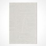 Crea Halı Rana Beyaz Yıkanabilir Kaymaz Kilim 6118 - 160x230