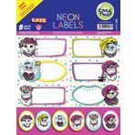 Crea Tiket 1246 Cats 3'lü Neon Okul Etiketi