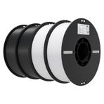 Creality Ender PLA Filament 1,75 mm 4 Makara 3D Yazıcı için, Siyah Beyaz 4 x 1 kg 3D Baskı Filament, 3D Baskı Malzemeleri Çoğu 3D Yazıcı Ender-3 V3 SE/KE K1 Serisi için (2 Siyah 2 Beyaz)